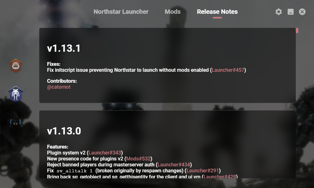 Viper's release notes for Northstar