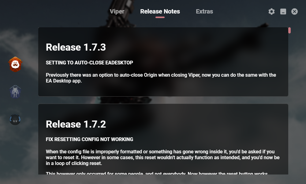 Viper's release notes